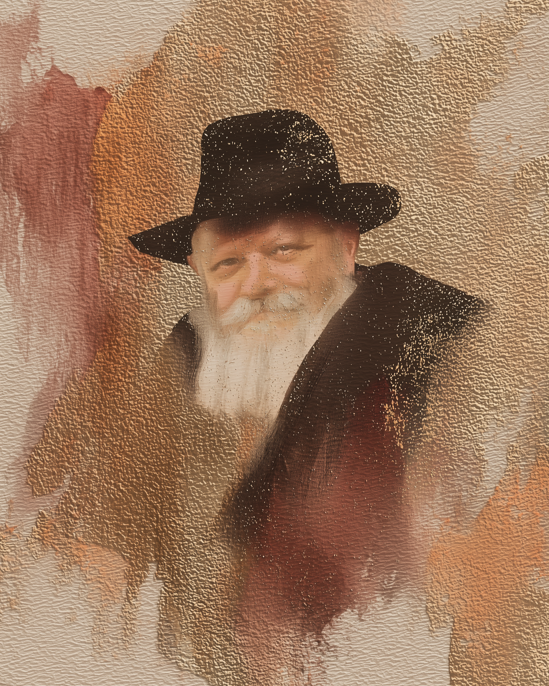 "Timeless Gaze - Lubavitcher Rebbe Portrait"